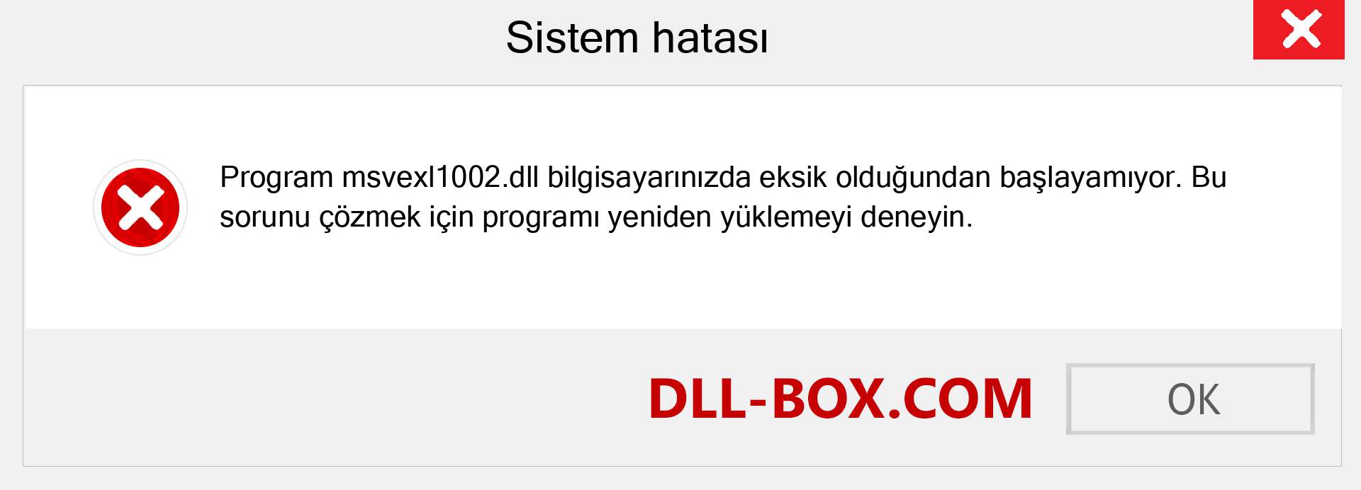 msvexl1002.dll dosyası eksik mi? Windows 7, 8, 10 için İndirin - Windows'ta msvexl1002 dll Eksik Hatasını Düzeltin, fotoğraflar, resimler